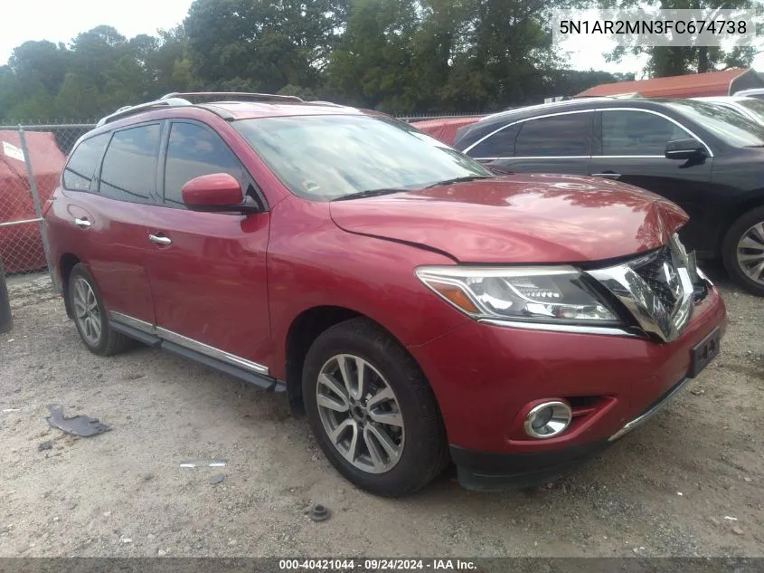 5N1AR2MN3FC674738 2015 Nissan Pathfinder S/Sv/Sl/Platinum