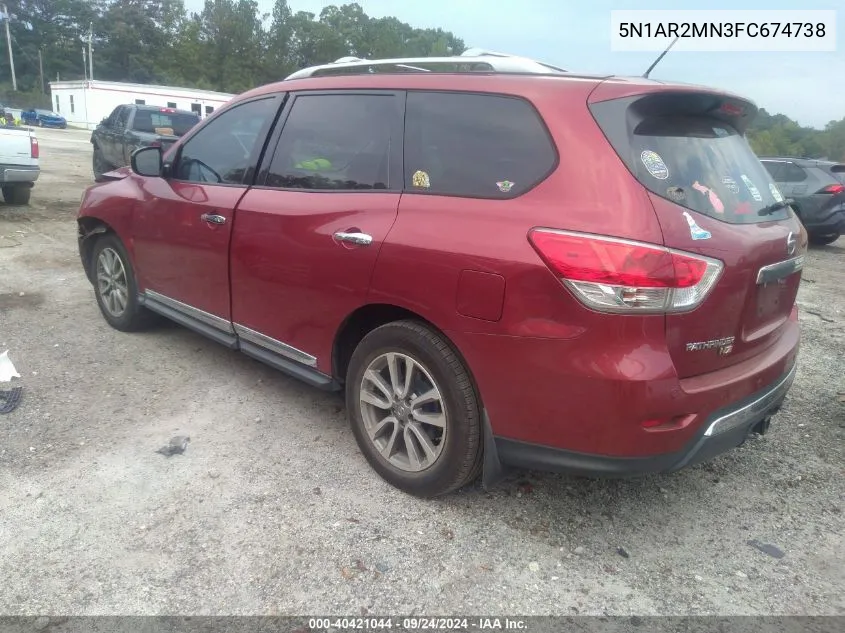 2015 Nissan Pathfinder S/Sv/Sl/Platinum VIN: 5N1AR2MN3FC674738 Lot: 40421044