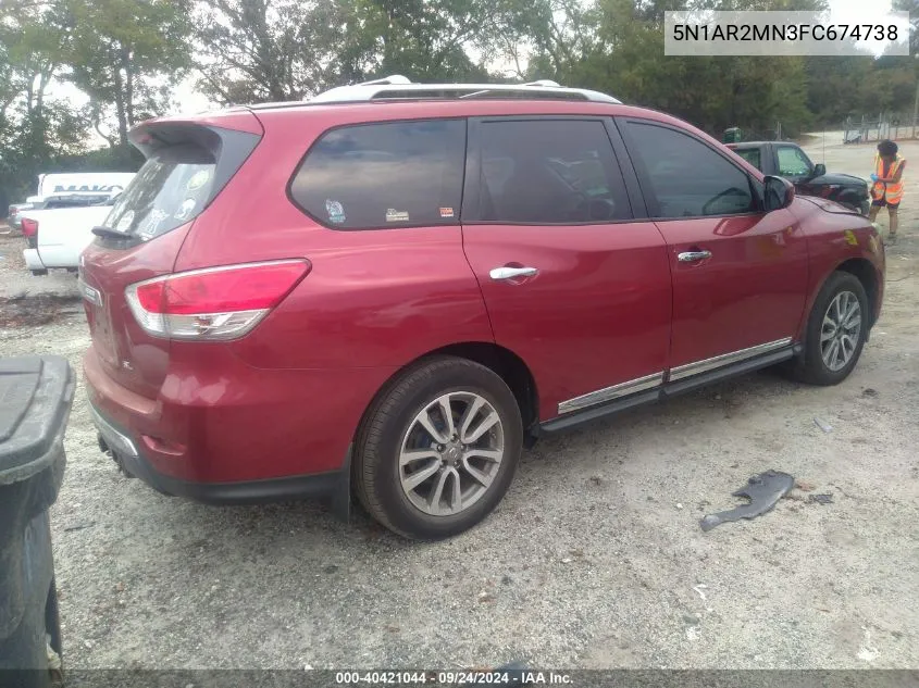 5N1AR2MN3FC674738 2015 Nissan Pathfinder S/Sv/Sl/Platinum