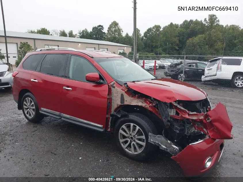 2015 Nissan Pathfinder Sl VIN: 5N1AR2MM0FC669410 Lot: 40428621