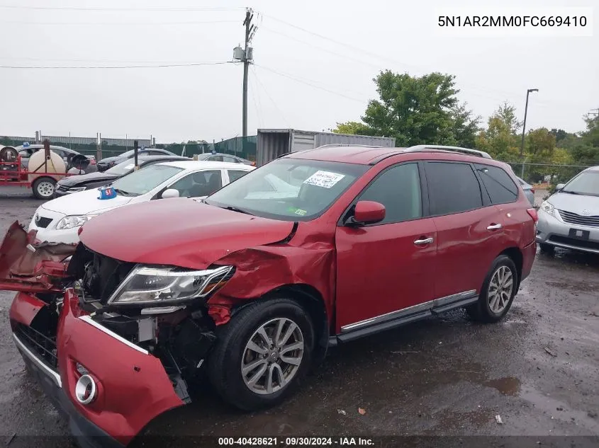 2015 Nissan Pathfinder Sl VIN: 5N1AR2MM0FC669410 Lot: 40428621