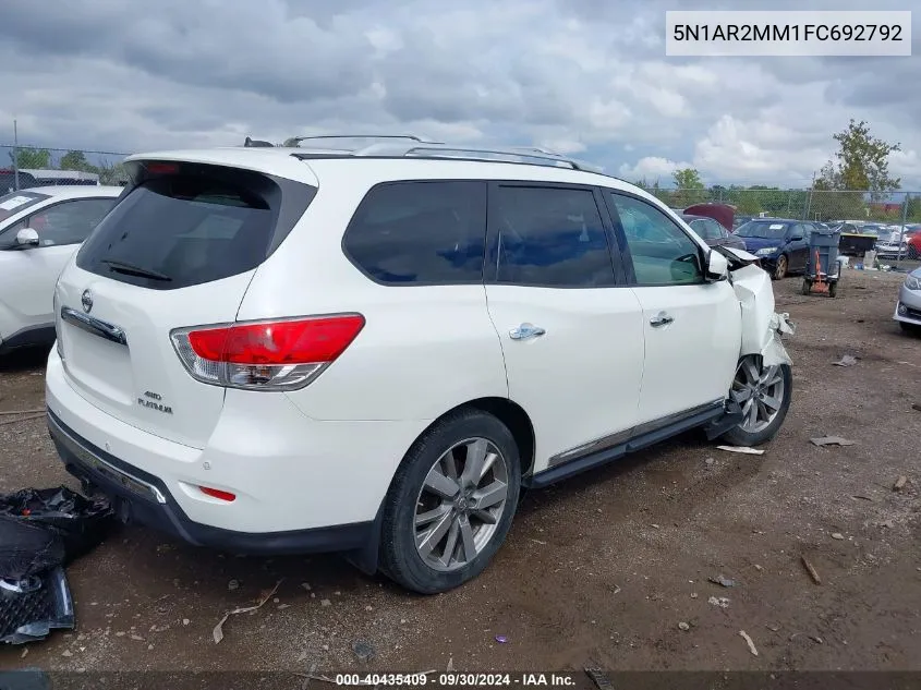 5N1AR2MM1FC692792 2015 Nissan Pathfinder Platinum