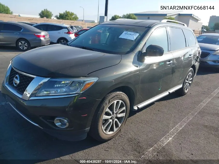 2015 Nissan Pathfinder S VIN: 5N1AR2MNXFC668144 Lot: 40438257