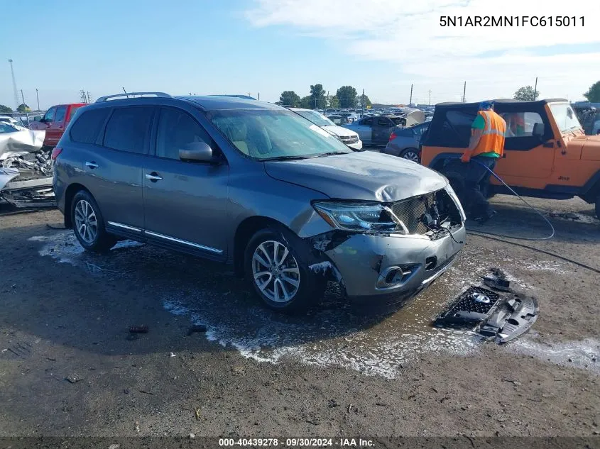 2015 Nissan Pathfinder Sl VIN: 5N1AR2MN1FC615011 Lot: 40439278