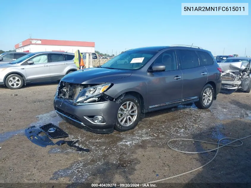 2015 Nissan Pathfinder Sl VIN: 5N1AR2MN1FC615011 Lot: 40439278