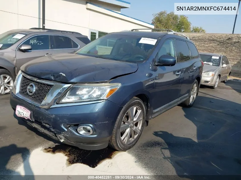 2015 Nissan Pathfinder S/Sv/Sl/Platinum VIN: 5N1AR2MNXFC674414 Lot: 40452281