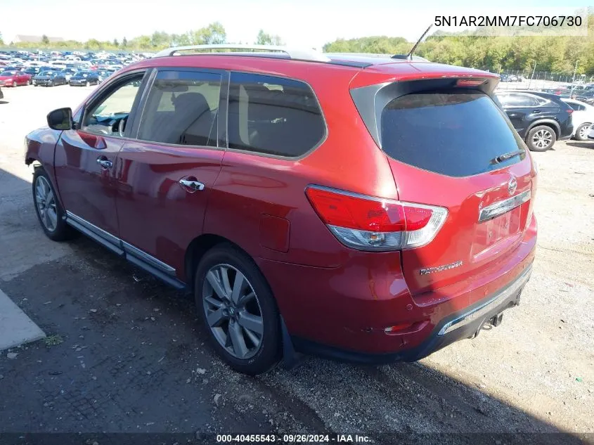 2015 Nissan Pathfinder Platinum VIN: 5N1AR2MM7FC706730 Lot: 40455543