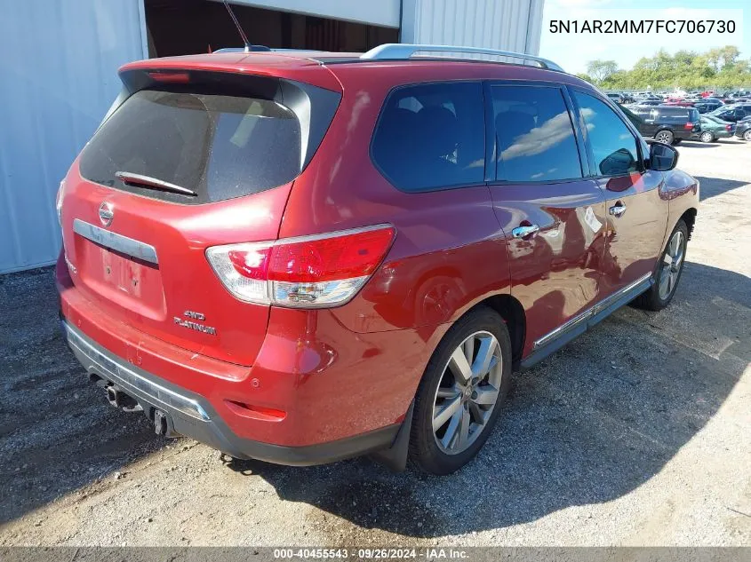 2015 Nissan Pathfinder Platinum VIN: 5N1AR2MM7FC706730 Lot: 40455543