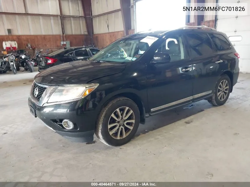 2015 Nissan Pathfinder Sl VIN: 5N1AR2MM6FC701826 Lot: 40464571