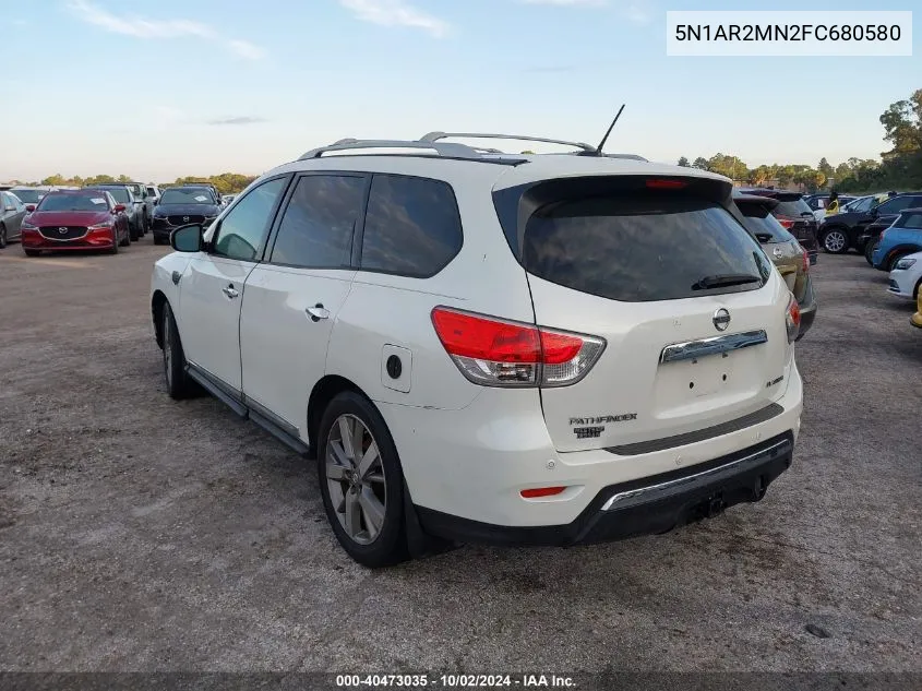 2015 Nissan Pathfinder S/Sv/Sl/Platinum VIN: 5N1AR2MN2FC680580 Lot: 40473035