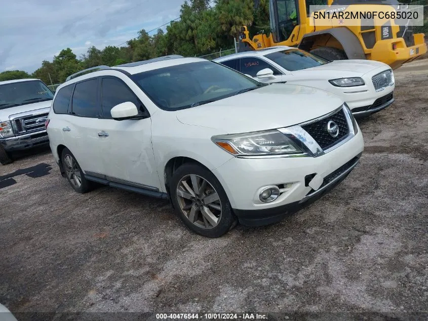 2015 Nissan Pathfinder S/Sv/Sl/Platinum VIN: 5N1AR2MN0FC685020 Lot: 40476544