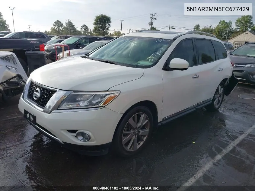 2015 Nissan Pathfinder Platinum VIN: 5N1AR2MN5FC677429 Lot: 40481102