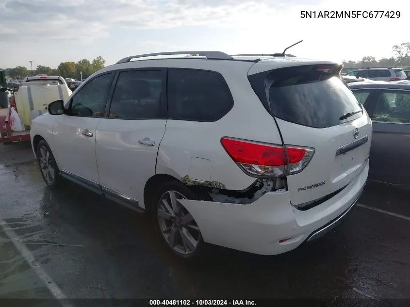 5N1AR2MN5FC677429 2015 Nissan Pathfinder Platinum