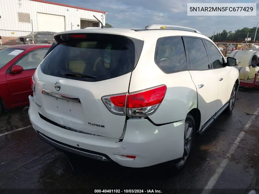 5N1AR2MN5FC677429 2015 Nissan Pathfinder Platinum