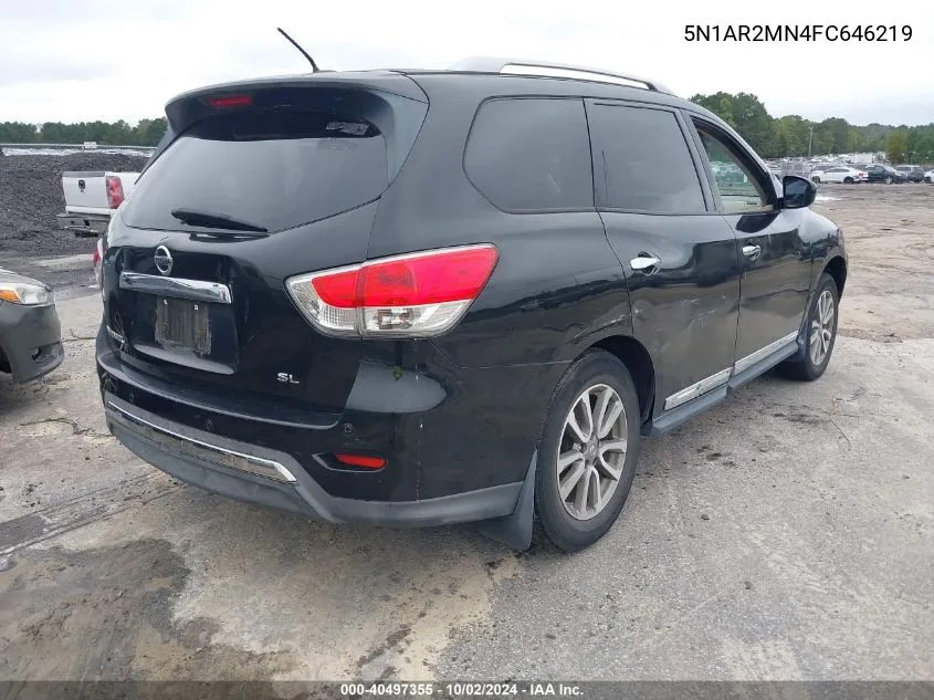 2015 Nissan Pathfinder Sl VIN: 5N1AR2MN4FC646219 Lot: 40497355