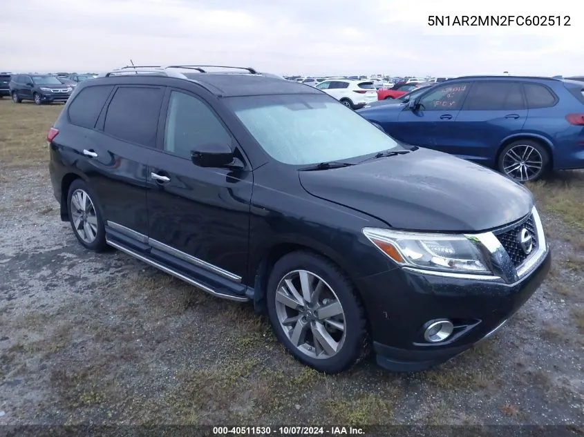 2015 Nissan Pathfinder S/Sv/Sl/Platinum VIN: 5N1AR2MN2FC602512 Lot: 40511530