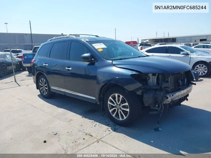 2015 Nissan Pathfinder Sl VIN: 5N1AR2MN0FC685244 Lot: 40525406