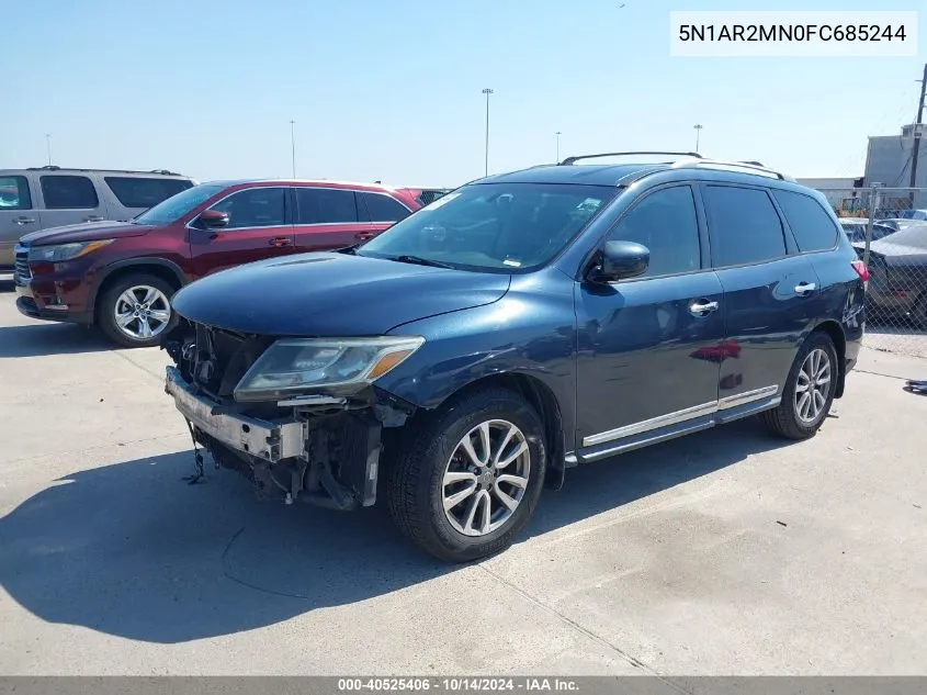 2015 Nissan Pathfinder Sl VIN: 5N1AR2MN0FC685244 Lot: 40525406