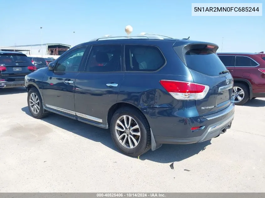 2015 Nissan Pathfinder Sl VIN: 5N1AR2MN0FC685244 Lot: 40525406