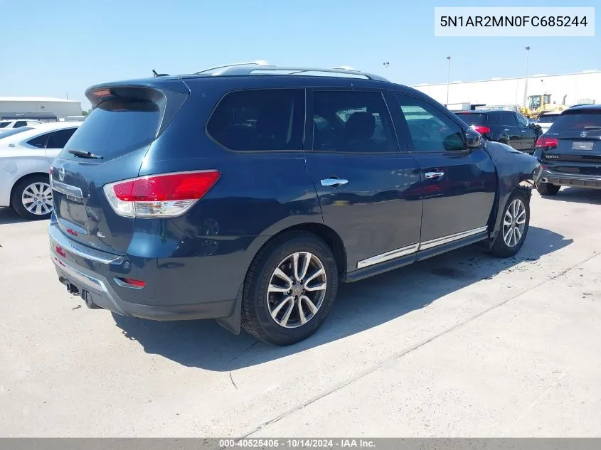 2015 Nissan Pathfinder Sl VIN: 5N1AR2MN0FC685244 Lot: 40525406