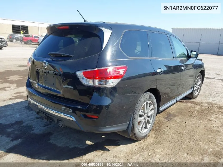 2015 Nissan Pathfinder S VIN: 5N1AR2MN0FC622077 Lot: 40530688