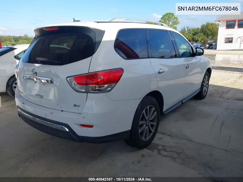 2015 Nissan Pathfinder S/Sv/Sl/Platinum VIN: 5N1AR2MM6FC678046 Lot: 40542357