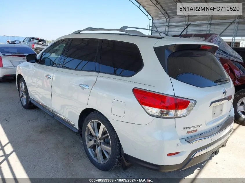 2015 Nissan Pathfinder S/Sv/Sl/Platinum VIN: 5N1AR2MN4FC710520 Lot: 40559969