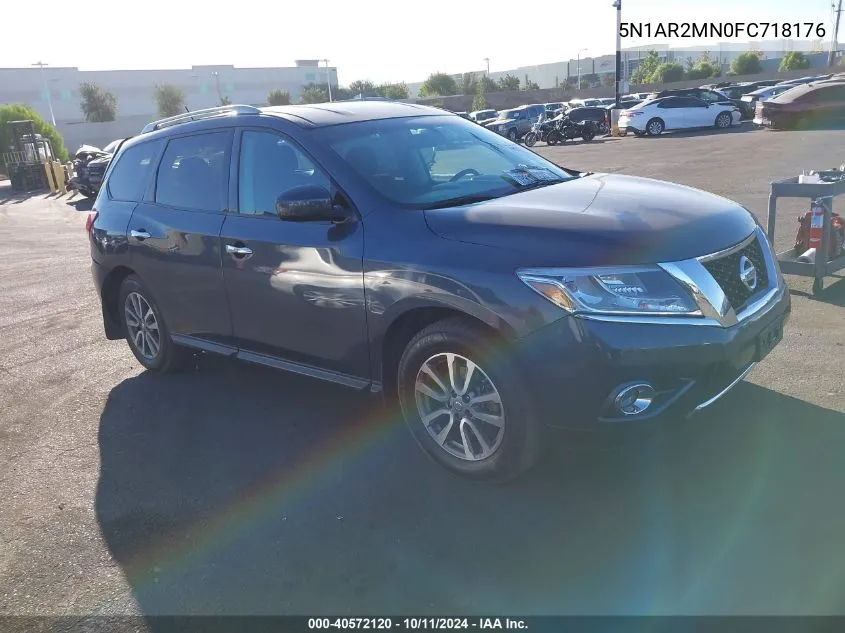 2015 Nissan Pathfinder S/Sv/Sl/Platinum VIN: 5N1AR2MN0FC718176 Lot: 40572120