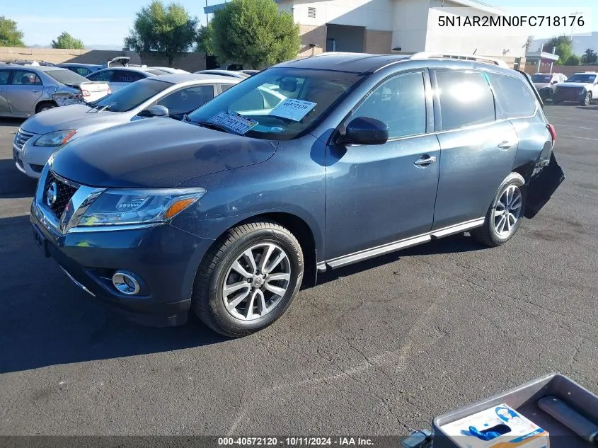 2015 Nissan Pathfinder S/Sv/Sl/Platinum VIN: 5N1AR2MN0FC718176 Lot: 40572120