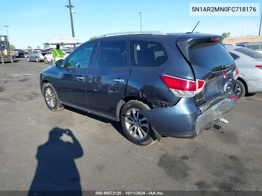 2015 Nissan Pathfinder S/Sv/Sl/Platinum VIN: 5N1AR2MN0FC718176 Lot: 40572120