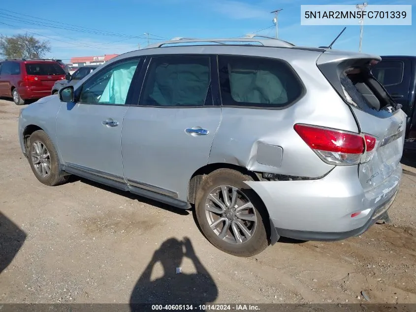 2015 Nissan Pathfinder Sl VIN: 5N1AR2MN5FC701339 Lot: 40605134