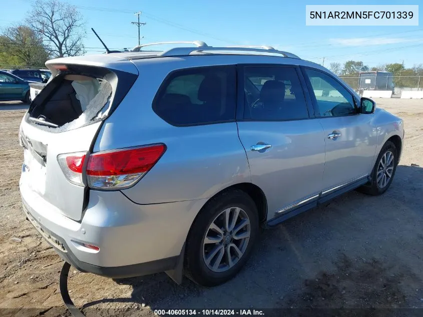 2015 Nissan Pathfinder Sl VIN: 5N1AR2MN5FC701339 Lot: 40605134