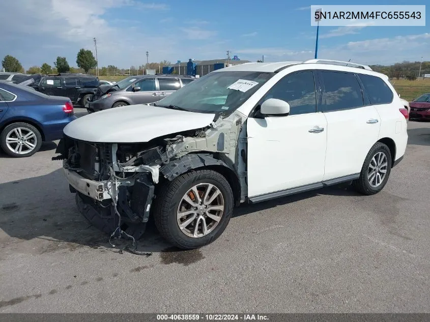 2015 Nissan Pathfinder Sv VIN: 5N1AR2MM4FC655543 Lot: 40638559