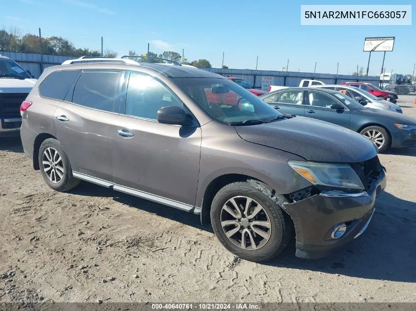 2015 Nissan Pathfinder Sv VIN: 5N1AR2MN1FC663057 Lot: 40640761