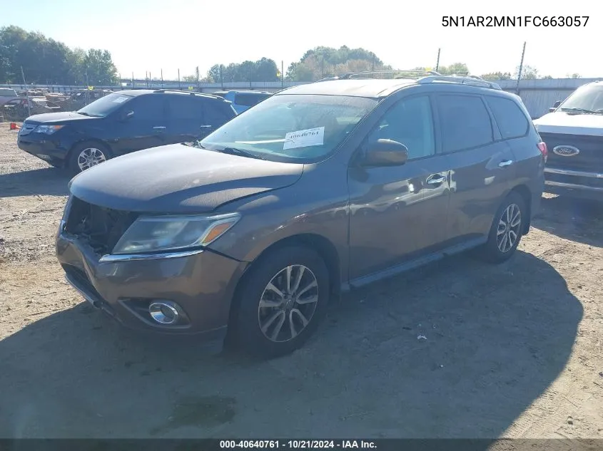 2015 Nissan Pathfinder Sv VIN: 5N1AR2MN1FC663057 Lot: 40640761