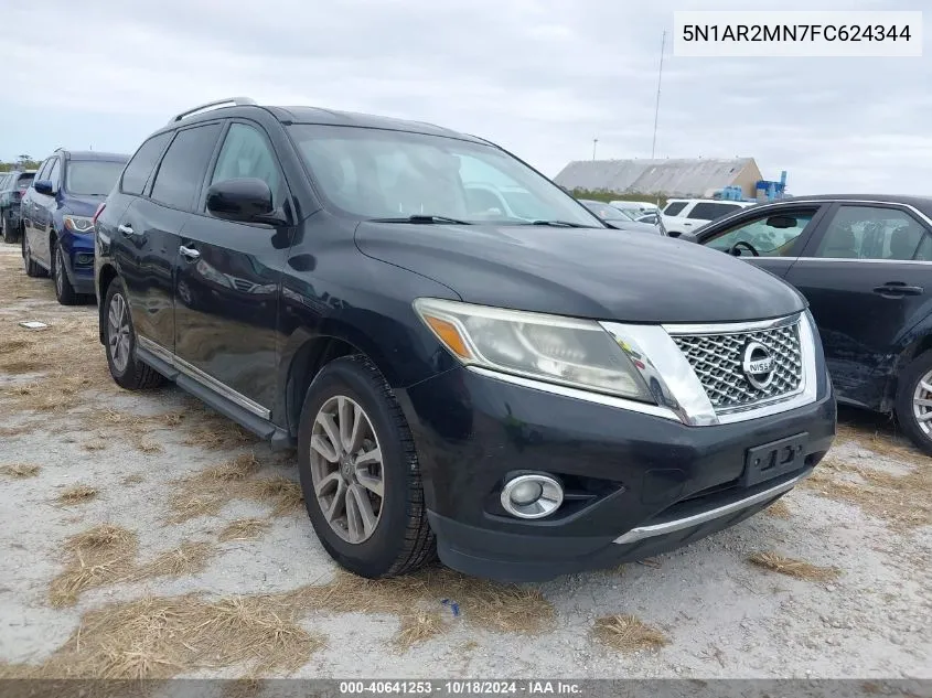 2015 Nissan Pathfinder Sl VIN: 5N1AR2MN7FC624344 Lot: 40641253