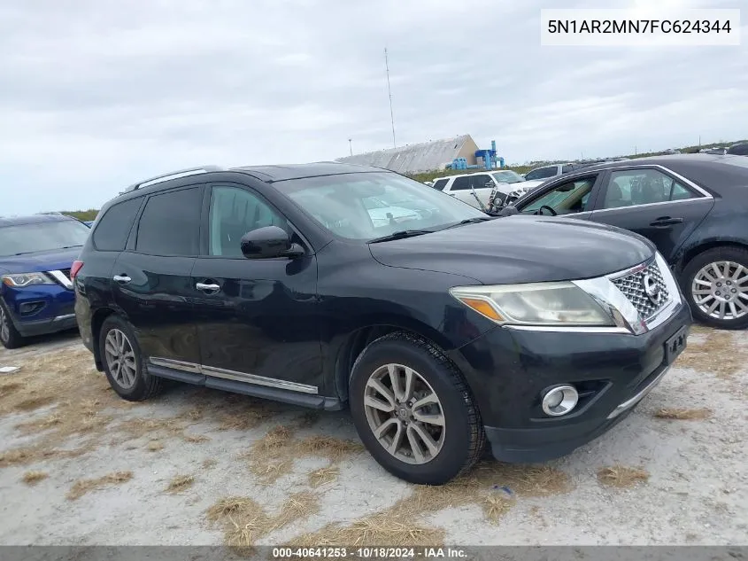 2015 Nissan Pathfinder Sl VIN: 5N1AR2MN7FC624344 Lot: 40641253