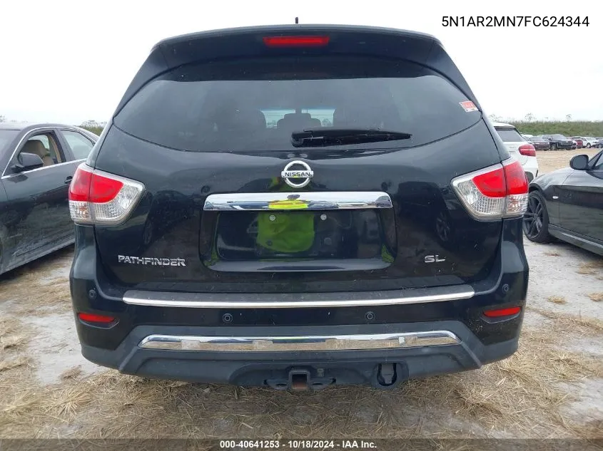 2015 Nissan Pathfinder Sl VIN: 5N1AR2MN7FC624344 Lot: 40641253