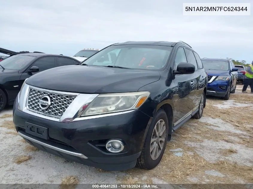 2015 Nissan Pathfinder Sl VIN: 5N1AR2MN7FC624344 Lot: 40641253