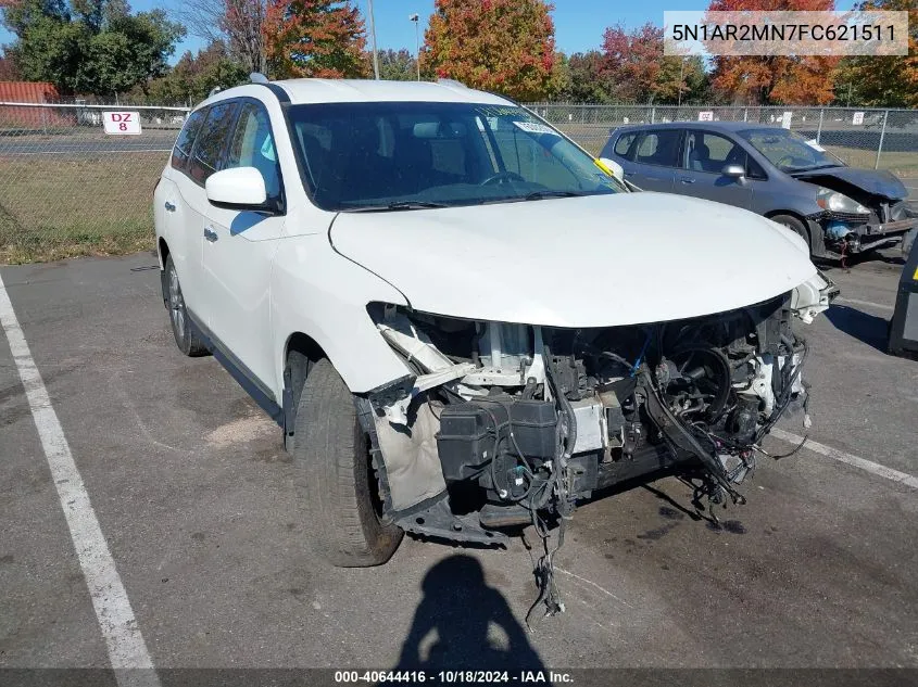 2015 Nissan Pathfinder Sl VIN: 5N1AR2MN7FC621511 Lot: 40644416