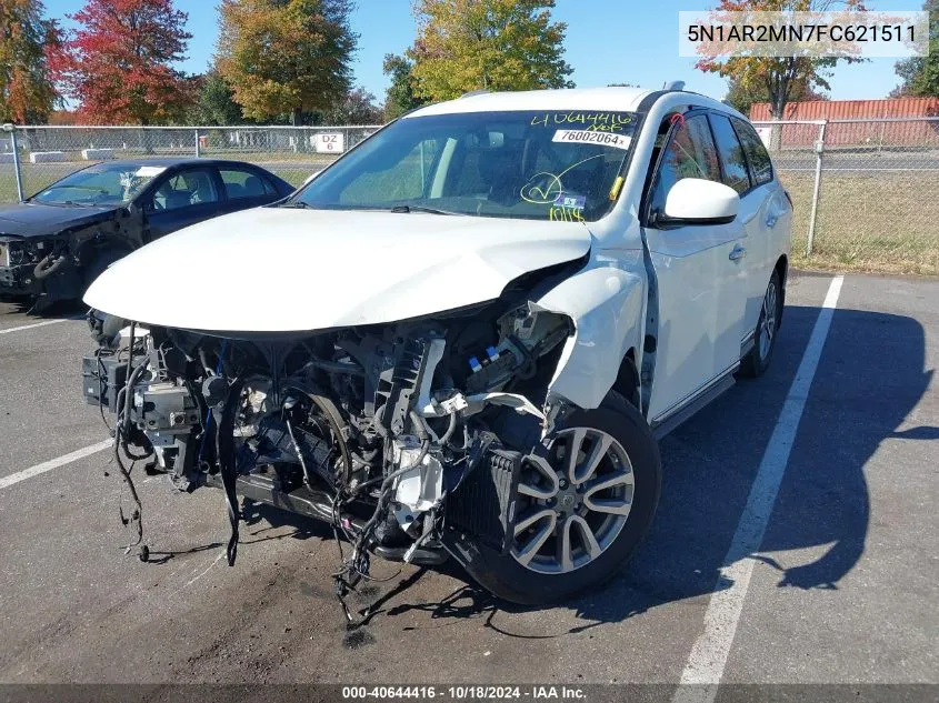 2015 Nissan Pathfinder Sl VIN: 5N1AR2MN7FC621511 Lot: 40644416