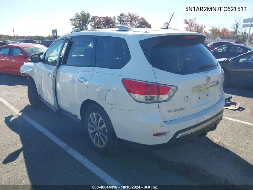 2015 Nissan Pathfinder Sl VIN: 5N1AR2MN7FC621511 Lot: 40644416