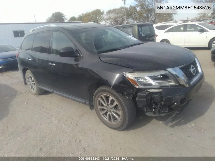 2015 Nissan Pathfinder Sv VIN: 5N1AR2MM8FC643525 Lot: 40652343