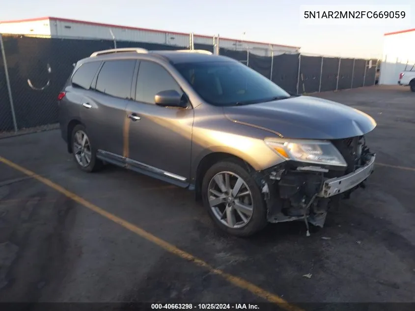 2015 Nissan Pathfinder Platinum VIN: 5N1AR2MN2FC669059 Lot: 40663298