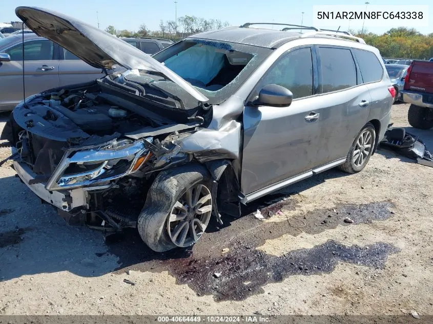 5N1AR2MN8FC643338 2015 Nissan Pathfinder S/Sv/Sl/Platinum