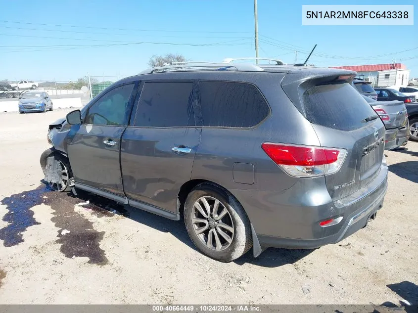 5N1AR2MN8FC643338 2015 Nissan Pathfinder S/Sv/Sl/Platinum