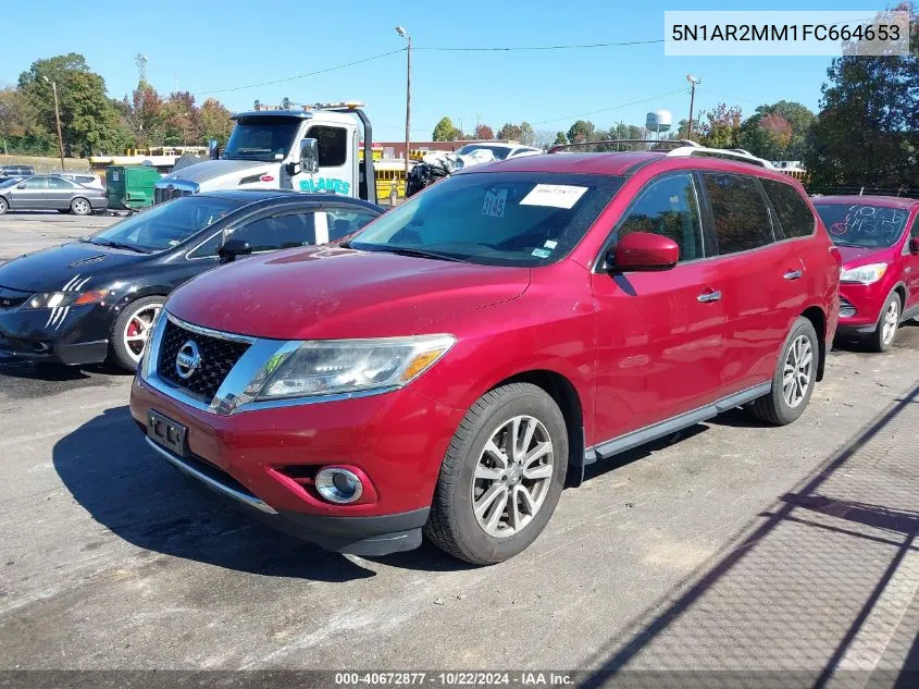 2015 Nissan Pathfinder Sv VIN: 5N1AR2MM1FC664653 Lot: 40672877