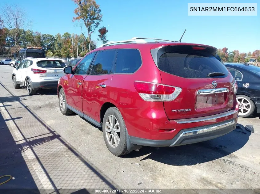 2015 Nissan Pathfinder Sv VIN: 5N1AR2MM1FC664653 Lot: 40672877