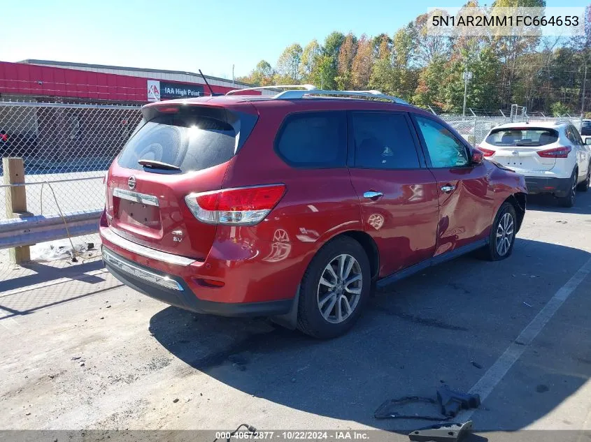 2015 Nissan Pathfinder Sv VIN: 5N1AR2MM1FC664653 Lot: 40672877