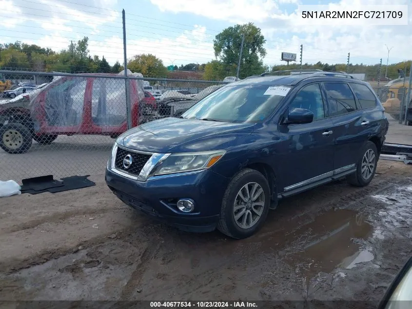 2015 Nissan Pathfinder Sl VIN: 5N1AR2MN2FC721709 Lot: 40677534